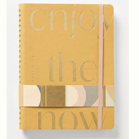 Anthropologie Enjoy The Now Gratitude Journal  vegan leather cover NEW - Picture 5 of 10